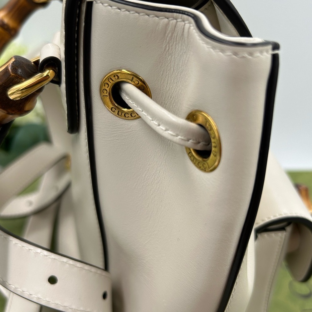 Gucci Leather bamboo backpack made in Italy NWT - Picture 11 of 12